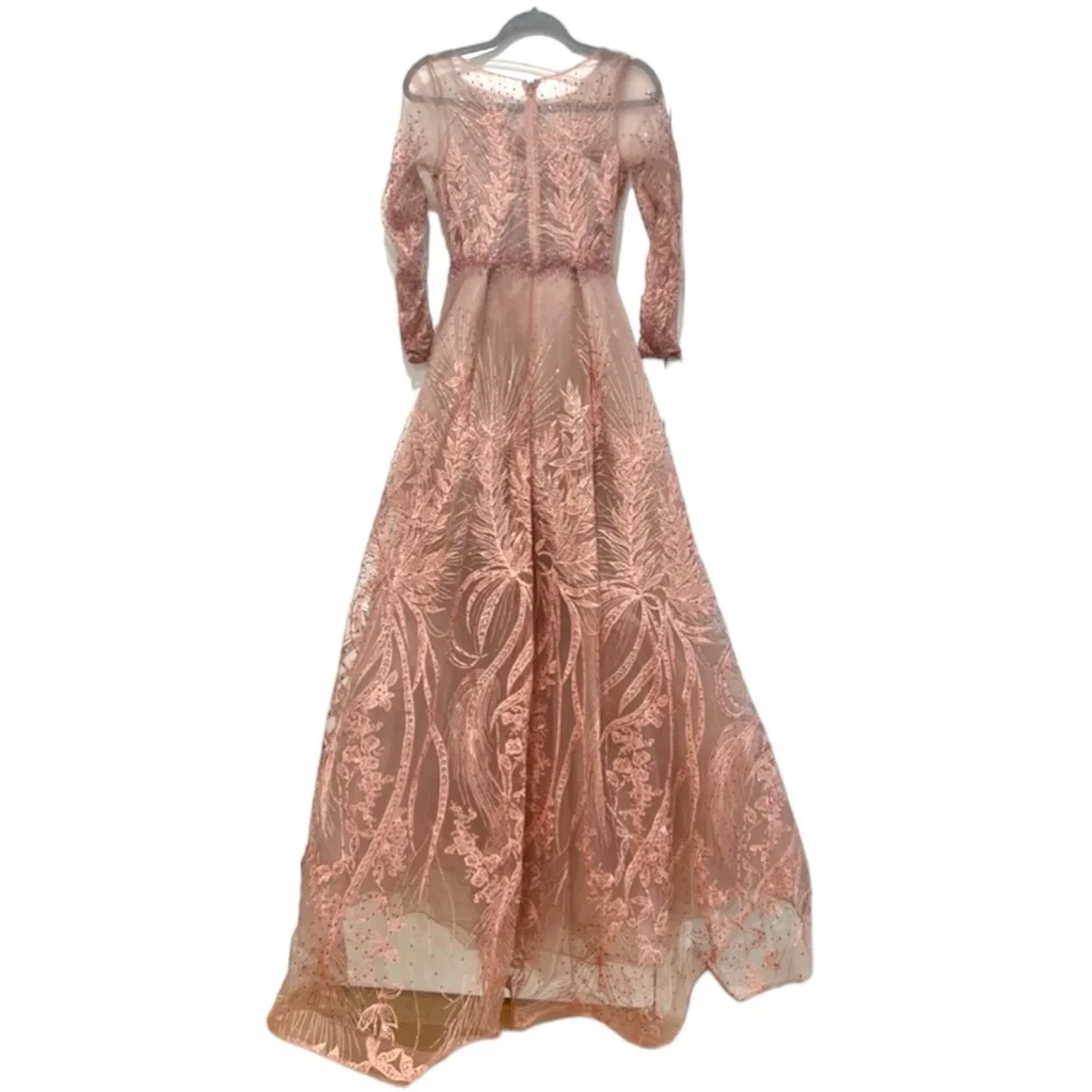COPY - Serene Hill  Pink Long Mermaid Elegant  With Train Evening Dress Gown si… - Picture 3 of 5